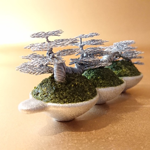 ワイヤーアート/メタル盆栽（お手間のいらない小さな盆栽アート）/No.6