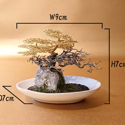 ワイヤーアート/メタル盆栽（お手間のいらない小さな盆栽アート）/No.12 3枚目の画像