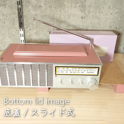 ティッシュBOX/アンティークラジオ型/タイプ8（オールドピンク） 8枚目の画像