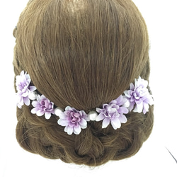 ミニスプレーダリアとパールの髪飾り/紫/パープル 3枚目の画像