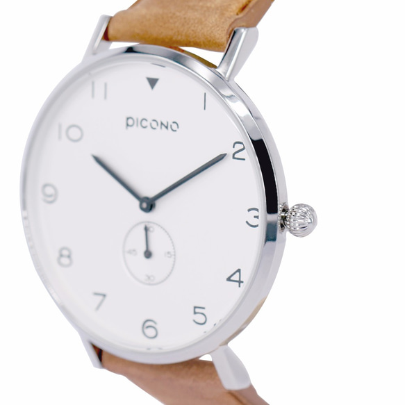 【PICONO】SPY S collection leather strap watch / YS-7202 White 2枚目の画像