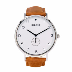 【PICONO】SPY S collection leather strap watch / YS-7202 White 3枚目の画像