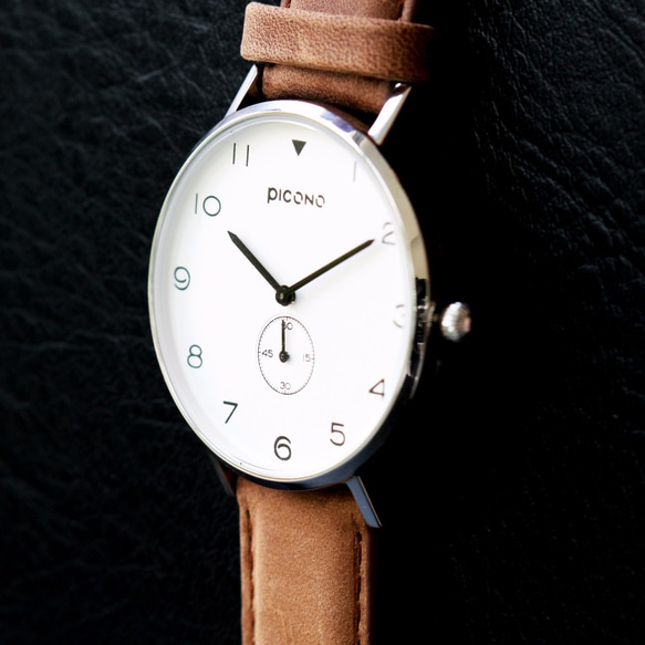 【PICONO】SPY S collection leather strap watch / YS-7202 White 6枚目の画像