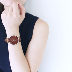 【PICONO】SPY S collection leather strap watch / YS-7203 Brown 6枚目の画像