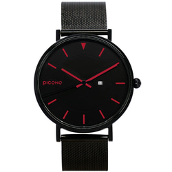 【PICONO】RGB 系列 輕薄黑色快拆式不鏽鋼網帶手錶 / RGB-6401 紅色 第2張的照片