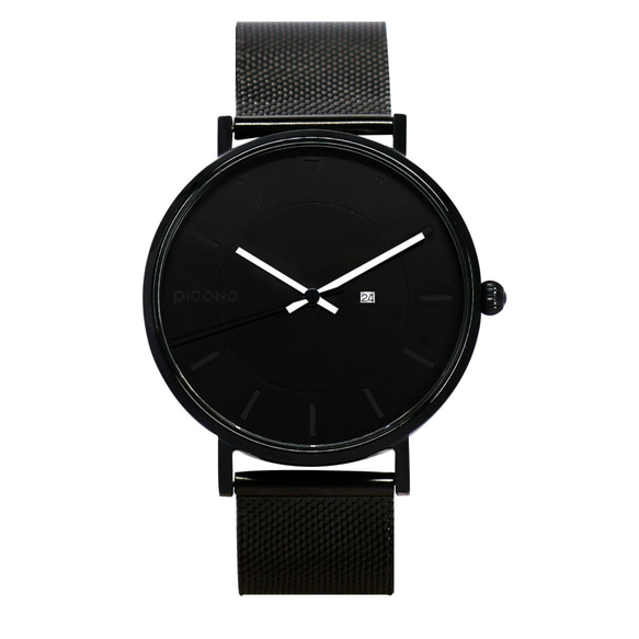 【PICONO】RGB 系列 輕薄黑色快拆式不鏽鋼網帶手錶 / RGB-6405 黑色 第2張的照片