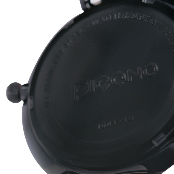 【PICONO】A week 系列 藍色渲染簡約黑色真皮錶帶手錶 \ AW-7601 第6張的照片