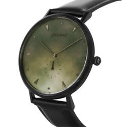 【PICONO】A week 系列 綠色渲染簡約黑色真皮錶帶手錶 \ AW-7602 第4張的照片