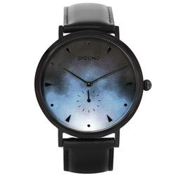 【PICONO】A week 系列 湖水藍色渲染簡約黑色真皮錶帶手錶 \ AW-7603 第2張的照片