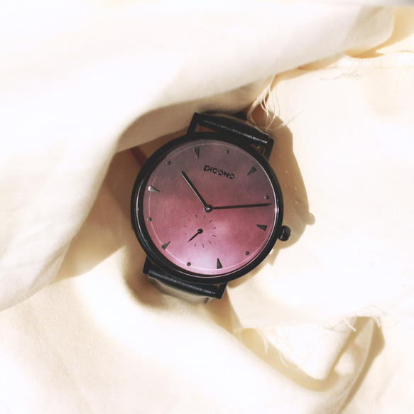 【PICONO】A week collection black leather strap watch 3枚目の画像