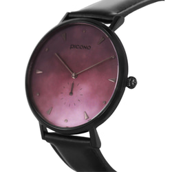 【PICONO】A week collection black leather strap watch 5枚目の画像