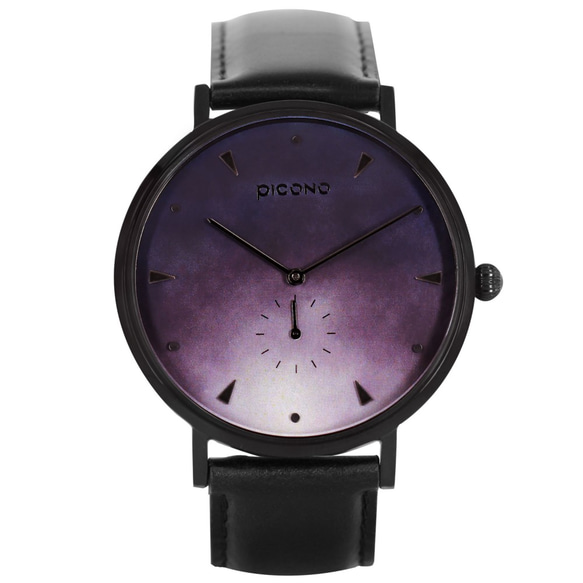 【PICONO】A week collection black leather strap watch 3枚目の画像