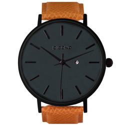 PICONO Siempre 簡約黑色法國真皮錶帶對錶手錶 / SI-10902 綠色 男生款 第2張的照片