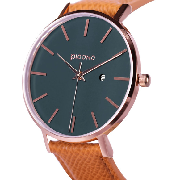PICONO Siempre brown leather strap couple watch / SI-11002 3枚目の画像