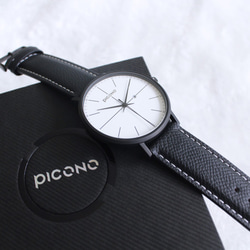 PICONO Siempre black leather strap couple watch / SI-11101 6枚目の画像