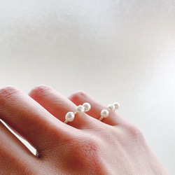 vintage M.H triple pearl ring (white) (#4/#7) 2枚目の画像