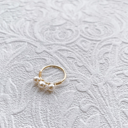 vintage M.H triple pearl ring (white) (#4/#7) 5枚目の画像