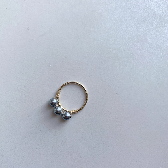 vintage M.H triple pearl ring (gray) (#4/#7) 3枚目の画像