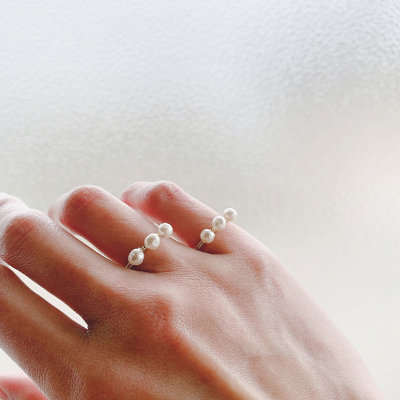 vintage M.H triple pearl ring (gray) (#4/#7) 9枚目の画像