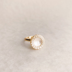 vintage German circle pearl button ring 1枚目の画像