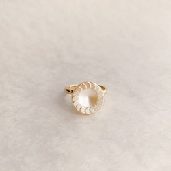 vintage German circle pearl button ring 2枚目の画像