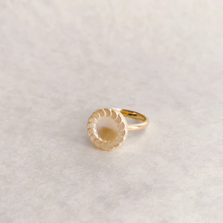 vintage German circle pearl button ring 3枚目の画像