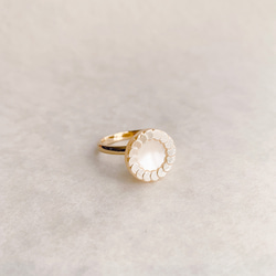 vintage German circle pearl button ring 6枚目の画像