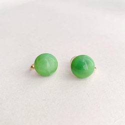 vintage France marble button earrings 2枚目の画像