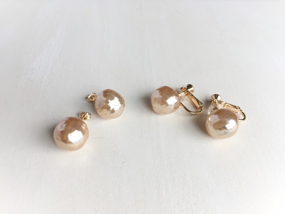 M.H pearl stud earrings 4枚目の画像