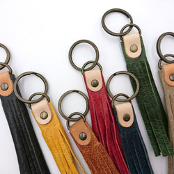 皮革鑰匙扣 [7 種顏色可供選擇] 母親節禮物鑰匙圈小巧禮物皮革手袋吊飾男士女士母親節 第4張的照片