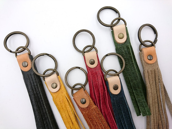 皮革鑰匙扣 [7 種顏色可供選擇] 母親節禮物鑰匙圈小巧禮物皮革手袋吊飾男士女士母親節 第4張的照片