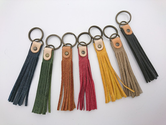 皮革鑰匙扣 [7 種顏色可供選擇] 母親節禮物鑰匙圈小巧禮物皮革手袋吊飾男士女士母親節 第9張的照片