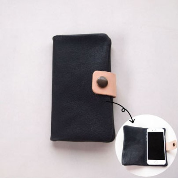 兼容多種型號的智能手機保護套[豬皮*共8種顏色]簡單但獨特而柔軟的智能手機保護套筆記本型禮物新生活支持 第7張的照片