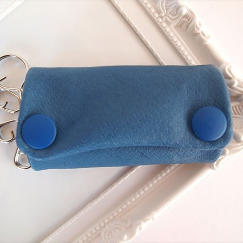 【本革】究極のキーケース イタリアンレザー ブルー 便利 プレゼント 本革】究極のキーケース イタリアンレザー ブルー 便利