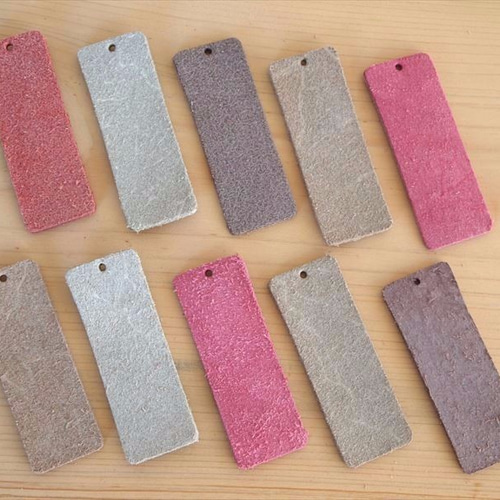 ビンテージ革タグ レザータグセット カラフル ペイント ネオンカラー