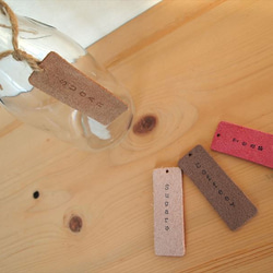 彩色皮革標籤[100張套]顏色分類的產品標籤皮革地板革皮革包裝材料名稱標籤鑰匙鏈 第8張的照片