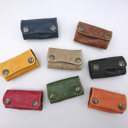 【8種顏色可供選擇】皮革鑰匙包蓋子皮革Nibrick皮革/皮革男士女士禮物可選顏色 第4張的照片