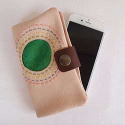 【手工刺繡】iphone 7【豬皮軟質智能包】【1點項目】1705002 第1張的照片