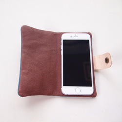 豬皮*光滑保護套[棕色]多型號支持*簡單但獨特而柔軟的智能手機保護套筆記本電腦類型（iphone8，xperia） 第3張的照片