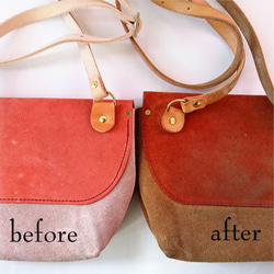 分離式皮手拿包 [M] 綠色 x 淺綠色 * 日常使用 * 休閒皮革肩背包 第8張的照片