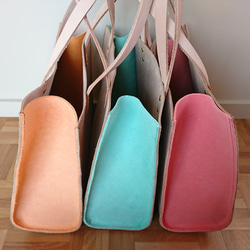 床革【トートバッグ / ワイド】ハードタイプ【選べる６色】A4収納可　大きめサイズ　お仕事バッグ　新生活　レザー　ギフト 2枚目の画像