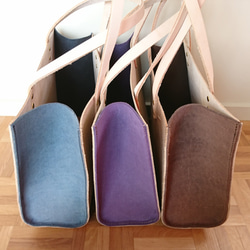 床革【トートバッグ / ワイド】ハードタイプ【選べる６色】A4収納可　大きめサイズ　お仕事バッグ　新生活　レザー　ギフト 9枚目の画像