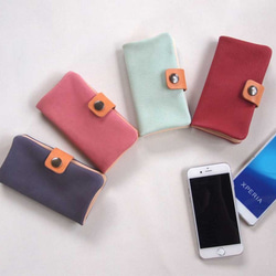 豬皮革 *智慧型手機保護套 [4 種顏色] 相容於多種型號 *簡單但獨特的軟智慧型手機保護套筆記本 [免運費] 第1張的照片