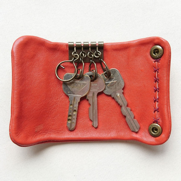 8 種顏色可供選擇 [Made-to-order] Cowhide key case/leather kip leather l 第5張的照片