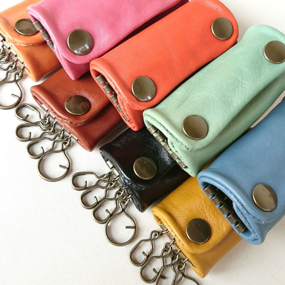8 種顏色可供選擇 [Made-to-order] Cowhide key case/leather kip leather l 第8張的照片