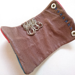 免費送貨[一件]多色皮革鑰匙包軟豬皮革1901003 /皮革男士女士禮物 第4張的照片