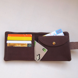 [8種顏色選擇]折疊蓋皮革錢包[按訂單生產]禮物男士女士錢包皮革皮革定制 第9張的照片