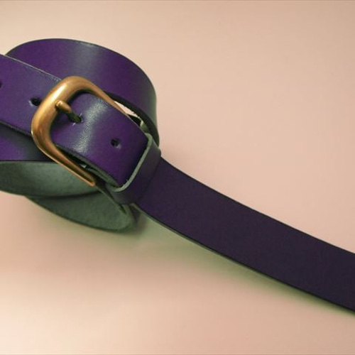 FRANCK MULLER レザーベルト 紫 30mmシンプル本革ベルト【男女兼用】パープルレザー 1510002 紫 その他