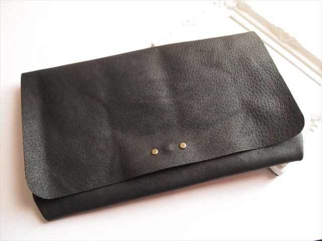 【受注生産】高級豚革クラッチバッグ 【オーダーメイド可】1517001【黒レザー】