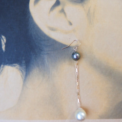 K14GF multi color pearl long pierce 3枚目の画像